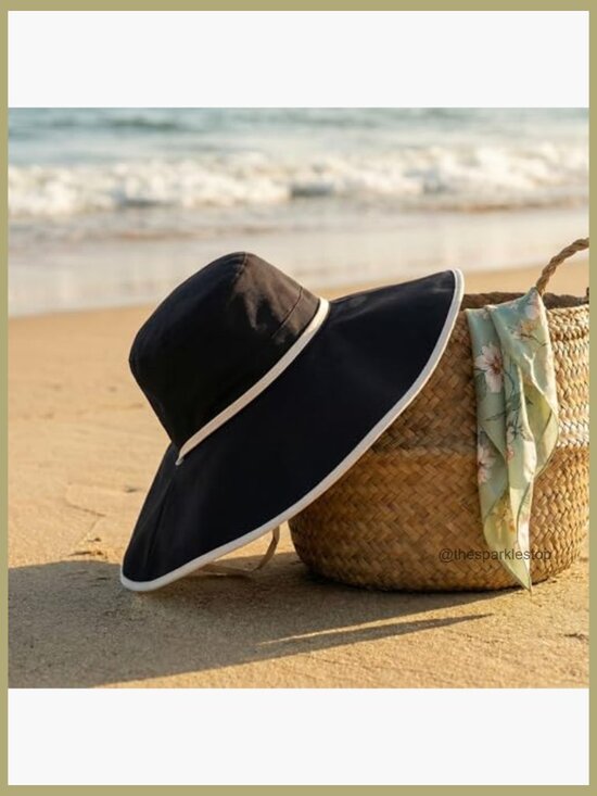 Wide Brim Sun Hat UPF 50+ Protection Reversible Foldable Polyester